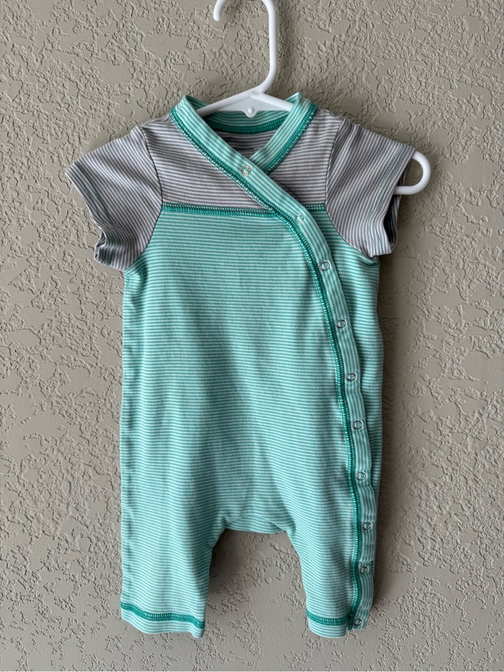 Patagonia Teal and Gray Striped One-Piece